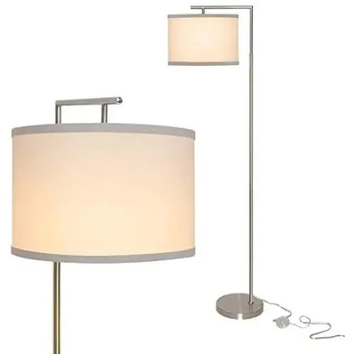 Yueximei LED Floor Lamp,Silver Tall Pole Lamp with Hanging Drum Shade,Modern&Mid Century Floor Lamp Standing Light with Sand Nickel Base for Reading Room ,Living Room,Bedroom,Office(LED Bulb Included) Yueximei LED Floor Lamp,Silver Tall Pole Lamp with Hanging Drum Shade,Modern&Mid Century Floor Lamp Standing Light with Sand Nickel Base for Reading Room ,Living Room,Bedroom,Office(LED Bulb Included)