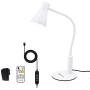 CeSunlight LED Desk Lamp, 3 Lighting Modes and 6 Brightness Levels, 10W Flexible Gooseneck Table Lamp for Living Room and Study, Remote Control with Timing Function, AC Adapter Included (White)