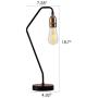 Indoor Table Lamp Black & Matt Silver E26 Socket Reading Desk Light Fixture for Living Room Bedroom