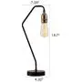 Indoor Table Lamp Black & Matt Silver E26 Socket Reading Desk Light Fixture for Living Room Bedroom