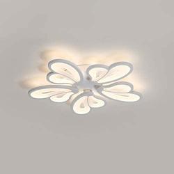 LITFAD 5 Heads Heart Shape Semi Flush Light LED Ceiling Light Fixture Chandelier 110-120V 65W Modern Acrylic Ceiling Lamp with White Metal Canopy for Living Room Bedroom Restaurant - Warm Light