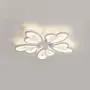 LITFAD 5 Heads Heart Shape Semi Flush Light LED Ceiling Light Fixture Chandelier 110-120V 65W Modern Acrylic Ceiling Lamp with White Metal Canopy for Living Room Bedroom Restaurant - Warm Light