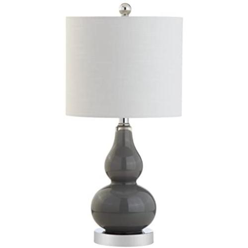 JONATHAN Y JYL1028A Anya 20.5'' Mini Glass LED Lamp Transitional,Glam,Midcentury for Bedroom, Living Room, Office, College Dorm, Coffee Table, Bookcase, 1, Gray