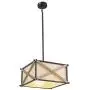 LOG BARN Rustic Square Light Fixture, 3-Light Wood Chandeliers for Dining Rooms and Kitchen Island