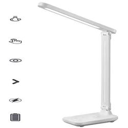 Rechargeable Desk Lamps Cordless, Eye Protection LED Table Lamps Dimmable Office Lamp with USB Charging Port 3 Lighting Brightness 7W White Adjustable Light for Reading Working(with Battery)