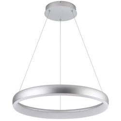 Royal Pearl Modern Foyer Pendant Light LED 1 Ring Contemporary Chandelier Round Shape Acrylic 25W 2200lm Silver for Bedroom Living Dining Room