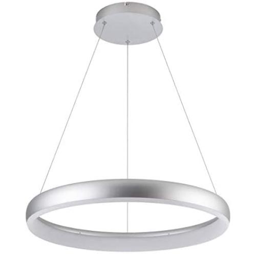 Royal Pearl Modern Foyer Pendant Light LED 1 Ring Contemporary Chandelier Round Shape Acrylic 25W 2200lm Silver for Bedroom Living Dining Room