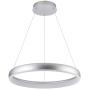 Royal Pearl Modern Foyer Pendant Light LED 1 Ring Contemporary Chandelier Round Shape Acrylic 25W 2200lm Silver for Bedroom Living Dining Room
