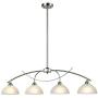 Dazhuan Contemporary Alabaster Frosted Glass Pendant Light Kitchen Island Chandelier Hanging Ceiling Lighting Fixture, Brushed Nickel, 4-Shade