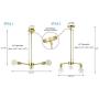 XiNBEi Lighting Chandeliers, 3 Light Brass Pendant Lighting with LED Bulbs for Kitchen & Dining Room XB-C1211-3-SB