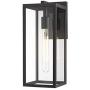 Bestshared Outdoor Wall Lantern, 15'' 1-Light Exterior Wall Sconce Light Fixtures,Wall Mounted Single Light, Black Wall Lamp with Clear Glass (1 Pack)