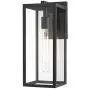 Bestshared Outdoor Wall Lantern, 15'' 1-Light Exterior Wall Sconce Light Fixtures,Wall Mounted Single Light, Black Wall Lamp with Clear Glass (1 Pack)
