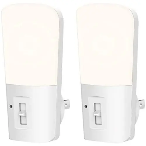LOHAS Dimmable Night Light, Plug in LED Night Light Dusk to Dawn Light, Daylight 5000k from 5lm to 80lm Brightness Adjustable Bright Mini Wall Night Light for Kids Baby Bedroom Stairway Nursery 2 Pack