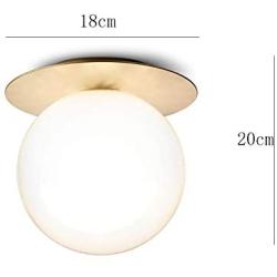 Industrial Flush Mount Ceiling Light E26 Glass Globe Fixture Lights Farmhouse Brushed Brass Ceiling Lamp for Dining Room Bed Room Copper Cream