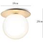 Industrial Flush Mount Ceiling Light E26 Glass Globe Fixture Lights Farmhouse Brushed Brass Ceiling Lamp for Dining Room Bed Room Copper Cream