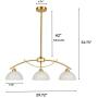 Contemporary Frosted Glass Pendant Chandelier Light 3-Light Ceiling Hanging Lighting for Dining Room Kitchen Island Brass