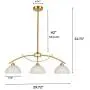 Contemporary Frosted Glass Pendant Chandelier Light 3-Light Ceiling Hanging Lighting for Dining Room Kitchen Island Brass