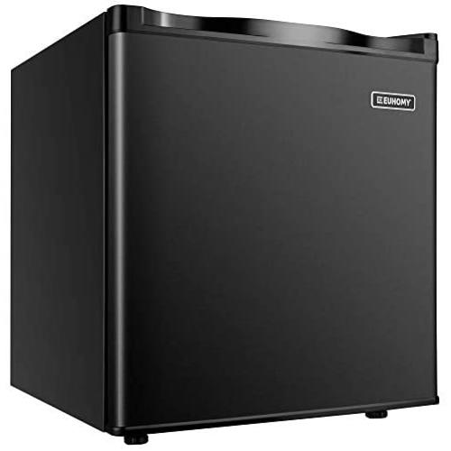 Euhomy Mini Freezer Countertop, 1.1 Cubic Feet, Single Door Compact Upright Freezer with Reversible Door, Removable Shelves, Small freezer for Home/Dorms/Apartment/Office(Black)