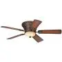52'' Ancestry Vintage Hugger Ceiling Fan with Light LED Dimmable Remote Control Golden Bronze Reversible Teak Walnut Blades for Living Room Kitchen Bedroom Family Dining - Casa Vieja