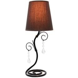 Simple Designs Home LT2010-BWN Twisted Vine Hanging Crystals Table Lamp, Brown