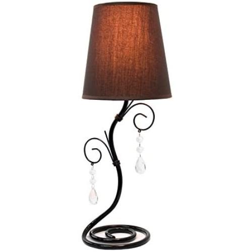 Simple Designs Home LT2010-BWN Twisted Vine Hanging Crystals Table Lamp, Brown