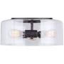 Canarm LTD ISF633A03ORB Nash 3 Bulb Semi-Flush Mount, Oil Rubbed Bronze with Seeded Glass, 3 Light