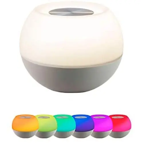 Enbrighten Color-Changing LED Table Lamp, Night Light, Touch Sensor On/Off, Dimmable, Ideal for Bedroom, Home Office, Nursery, Bathroom, Gray, 48080