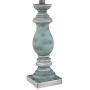 Patsy Country Cottage Table Lamps Set of 2 Blue Gray Washed Tapered Fabric Drum Shade for Living Room Bedroom Bedside Nightstand Office Family - Regency Hill