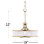 Layne Antique Brass Pendant Light 19'' Wide Modern Silver Organza Clear Glass Fixture for Kitchen Island Dining Room - Possini Euro Design Layne Antique Brass Pendant Light 19'' Wide Modern Silver Organza Clear Glass Fixture for Kitchen Island Dining Room - Possini Euro Design