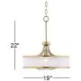 Layne Antique Brass Pendant Light 19'' Wide Modern Silver Organza Clear Glass Fixture for Kitchen Island Dining Room - Possini Euro Design