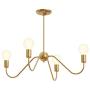 Electro bp;Cozy Style Barebulb 4-Arm Polished Gold Chandeliers Ceiling Lighting Fixtures,240W,27.5''Dia for Dining Room