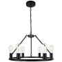 6-Light Black Farmhouse Modern Chandelier Metal Industrial Pendant Lighting for Kitchen Dinning Living Room Bedroom Foyer