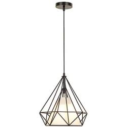 Dalux Pendant Light Geometric Cage Modern Retro Industrial Metal Bird cage Diamond Shade Ceiling Hanging Light for Kitchen Island Dining Room Hallway