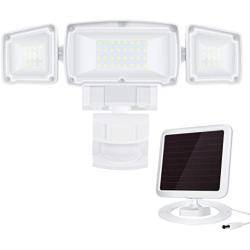 LED Solar Security Lights Outdoor,Derro 1600LM Solar LED Motion Sensor Light with 3 Adjustable Head, 6500K, IP65 Waterproof Flood Light for Garden,Backyard, Pathway,Garage& Patio