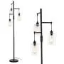 Stepeak Minimalist Glass Floor Lamp, 3 Heads Industrial Pole Standing Lighting Tall Reading Task Light for Living Room Bedroom Office Dormitory Office Cafe, 163cm/64inches