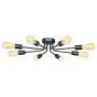 Lampundit Black 8 Lights Chandelier Lighting Living Room Ceiling Light Fixtures Ceiling Lamp Industrial Semi Flush Mount Modern Chandelies for Study Dining Room Kitchen Bedroom