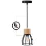 JACKYLED UL Industrial Pendant Light Wood Pattern Ceiling Light Fixtures Black Cage Pendant Lighting for Kitchen Island 1-Light Hanging Light Fixtures for Living Room Dining Room JACKYLED UL Industrial Pendant Light Wood Pattern Ceiling Light Fixtures Black Cage Pendant Lighting for Kitchen Island 1-Light Hanging Light Fixtures for Living Room Dining Room