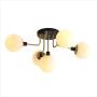 BOKT Semi Flush Mount Ceiling Light 5 Lights Sputnik Light Fixture Mid Century Modern Ceiling Pendant Light with Milky White Glass Shade for Living Dining Room Kitchen