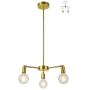 XiNBEi Lighting Chandeliers, 3 Light Brass Pendant Lighting with LED Bulbs for Kitchen & Dining Room XB-C1211-3-SB