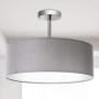 Modern Ceiling Light, 18'' Classic 3-Light Drum Pendant Chandelier, Grey Drum Shade, Round Frosted Acrylic Diffuser, Lamps for Living Room
