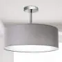 Modern Ceiling Light, 18'' Classic 3-Light Drum Pendant Chandelier, Grey Drum Shade, Round Frosted Acrylic Diffuser, Lamps for Living Room