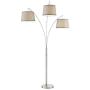 Kira Home Akira 78.5'' Modern 3-Light Arc Floor Lamp with 3-Way Switch, Gray Burlap Shades + Brushed Nickel Finish Kira Home Akira 78.5'' Modern 3-Light Arc Floor Lamp with 3-Way Switch, Gray Burlap Shades + Brushed Nickel Finish