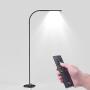 Joly Joy LED Modern Floor Lamps, Flexible Gooseneck Standing Reading Light W/Stable Base, 4 Color & 5 Brightness Dimmer, Touch & Remote Control, for Living Room, Chair, Couch, Office Task (Black)