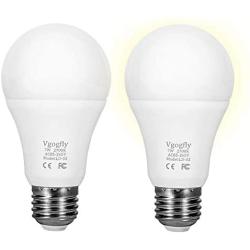 Sensor Lights Bulb Dusk to Dawn LED Light Bulbs Smart Lighting Lamp 7W E26/E27 Automatic On/Off, Indoor/Outdoor Yard Porch Patio Garage Garden (Warm White, 2 Pack)