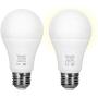 Sensor Lights Bulb Dusk to Dawn LED Light Bulbs Smart Lighting Lamp 7W E26/E27 Automatic On/Off, Indoor/Outdoor Yard Porch Patio Garage Garden (Warm White, 2 Pack)
