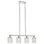 Luburs Modern 4-Light Crystal Chandelier Kitchen Island Light, Crystal Dining Room Chandelier Lighting ,Table Pendant Light Fixture Adjustable Hanging Height ,Chrome Finished ETL Listed