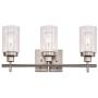 LIGOTFIRE 3-Light Vanity Light Fixture, Brushed Nickel Wall Sconce Lighting with Glass Shades Bathroom Vanity Lamp Wall Mounted for Dining Room Bedroom