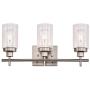 LIGOTFIRE 3-Light Vanity Light Fixture, Brushed Nickel Wall Sconce Lighting with Glass Shades Bathroom Vanity Lamp Wall Mounted for Dining Room Bedroom