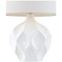 Dobbs Modern Accent Table Lamp White Ceramic Tapered Drum Shade for Living Room Bedroom Bedside Nightstand Office Family - 360 Lighting