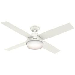 Hunter Dempsey Indoor / Outdoor Ceiling Fan with LED Light and Remote Control, 52'', White